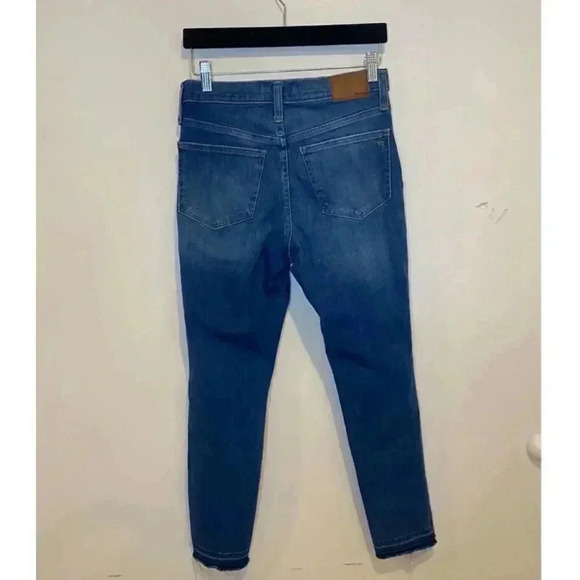 Madewell Distressed 10" High Waist Crop Skinny Jeans K9923 - Blue Wash - - Picture 6 of 8